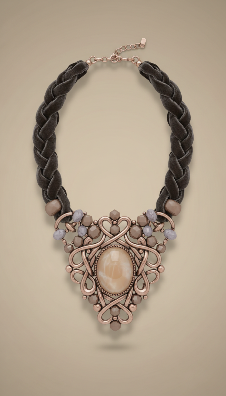 Statement necklace in velvet-inspired design